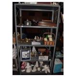 GRAY METAL SHELF UNIT CONTENTS NOT INCLUDED