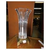 BRASS AND CRYSTAL LAMP