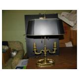 HEAVY BRASS DOUBLE CANDLESTICK LAMP