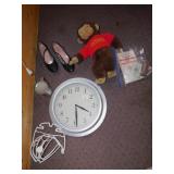 BATTERY OP CLOCK, HARMONICA, TAP SHOES, CURIOUS