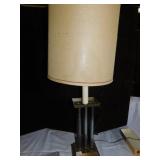 CANDLE MOLD LAMP WITH SHADE AND WOOD BOARD