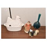 TUREEN DOG FIGURINE ETC.