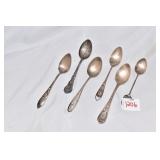 6 STERLING SPOONS
