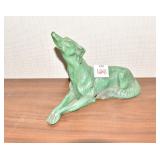 GREEN METAL WOLF HOUND 5" H X 8
