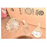 CANDY CONTAINER 4.5IN HIGH GLASS BOX SATIN GLASS