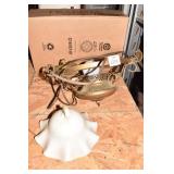 SMOKE GLASS BELL HANGING LIGHT FIXTURE