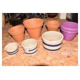 ROSEVILLE 3 MATCHING PLANTERS TERRACOTTA PLANTERS