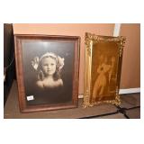 14W 18 H PRINT WOMAN HOLDING FLOWERS