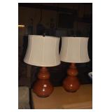 CRACKLE FINISH 28IN HIGH PAIR LAMPS