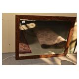 OAK FRAME MIRROR CRACKED .