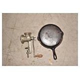 GRISWOLD SKILLET NO. 8 AND GRISWOLD GRINDER