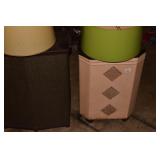 VINTAGE HAMPER, GREEN LAMP SHADE