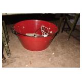 METAL BUCKET, CORDS.
