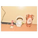 AUSTRIA VASE, BIRD, BASKET.