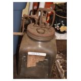 VINTAGE BUTTER CHURN GLASS JAR.