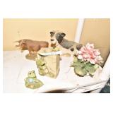 COWS AND FROGS, CAPODIMONTE FLOWER.