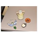 NIPPON DOUBLE HANDLE VASE, LEAD GLASS ANGEL