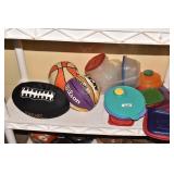 FOOTBALL TRAYS, FOOD STORAGE, BALLS.