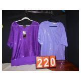 PURPLE AND LAVENDER 2 X TOPS