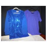 2 X BLUE TWO TOPS