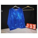 2X BLUE SEQUIN AND BLACK TOP