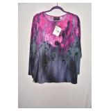 BOB MACKIE FLOWER TOP 2 X NEW WEARABLE ART TOP
