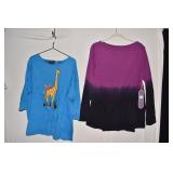 BOB MACKIE 2 X GIRAFFE PRINT 3/4 SLEEVE & B & G 2