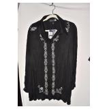 ANTHONY ORIGINAL SILVER TRIM BLOUSE, DG 2 DARK