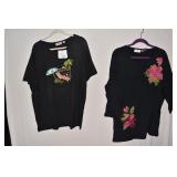 QUACKER FACTORY 2 X FLOWER AND BEACH MOTIF SHIRTS
