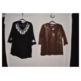 QUACKER FACTORY 2 X BROWN SEQUIN AND BLACK LONG