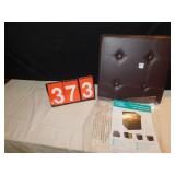 BROWN PORTABLE STORAGE STOOL 16" X 16" X 16"