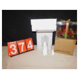 CANDLE CENTER PIECE NEW AND 2 ANGELS