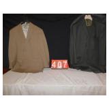 SUIT 44 REGULAR TALLIUOMO GRAY W/ BLUE STRIPE,