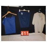 ADIDAS 36 SHORTS, XL RACING SHIRT