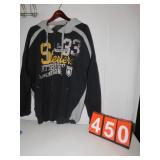 XXL STEELER ZIP FRONT HOODY W/ POCKETS