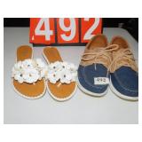 SKETCHERS GOGA MAX AND AMANDA BLUE SANDALS SZ. 7