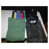 NAUTICA XL STRIPPED LONG SLEEVE, K IZOD GREEN LG.