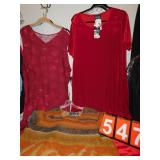 NEW NOTATIONS RED DRESS SZ 3X, ACW DESIGNS NEW