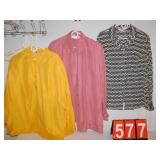 3 SILK BLOUSES- YELLOW AND PINK ARE 16 AND OTHER
