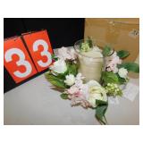 NEW GLASS HURRICANE WITH LED CANDLE AND