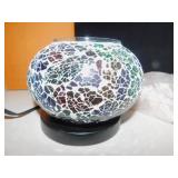 NEW MULTICOLORED MOSAIC SALT PLUG LAMP, 11" TALL