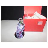 5" H GLASS GRAPE ON MIRRORED STAND