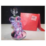 5" H GLASS GRAPE ON MIRRORED STAND