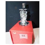 5" H GLASS GRAPE ON MIRRORED STAND