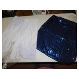1 X NEW SLINKY PANTS, WHITE SHORTS, SEQUIN SKIRT