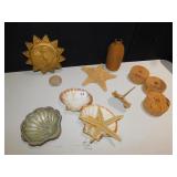 SHELLS, BOTTLE, SUN, ETC.