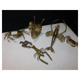 BRASS LOBSTER, DOUBLE PEN HOLDER, LOBSTER, ETC.