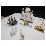 SHELL & WOODEN BOATS ISH SALT & PEPPERS