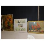 GIRL WITH COW COVERED BRIDGE SCENE, FLOWER