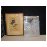 CIRCUS PICTURE FRAMED BIRDS PICTURE